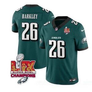 Mens Youths Kids Womens Saquon Barkley Green Super Bowl LIX CH Jersey  Stitched